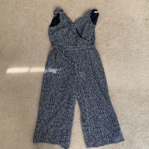 Loft Navy Blue Floral Jumpsuit